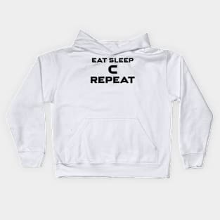 Eat Sleep C Repeat Programming Kids Hoodie